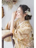 結婚式や二次会！ねじり編みサイドシニヨン