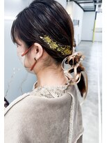 ノード(NODO) 【金箔とリボン】お呼ばれポニーテールアレンジ♪
