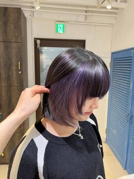 アジールヘア 池袋東口店(agir hair) アンブレラカラーブリーチ2回ラベンダーカラーワイドバング池袋