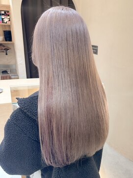 ヒビヲ(HIBIO) ミルクティーベージュハイトーンカラーダブルカラーピンク韓国風