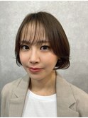 セミディレイヤーカットシアーカラーオリーブベージュ20代30代
