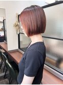 オレンジカラー_内巻きボブ