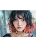 【骨格カット♪】ミニボブ×グラデーションカラー