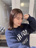 ハク(HaKU) ぱつっとロブ/ラベンダーピンク/チョコレートカラー
