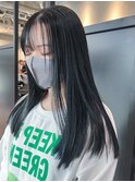 透明感カラー黒髪ネビージュオリーブカラー_ba485791