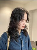【井上】ニュアンスパーマミディアム緩めパーマロング癖毛風