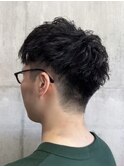 刈り上げショート×パーマ