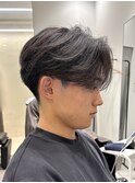 毛流れセンターパートニュアンスパーマカルマヘアメンズパーマ