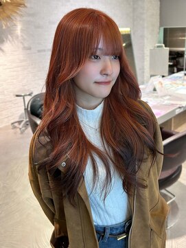 コル(col oodori) ブリーチありオレンジブラウン×デザインカラー