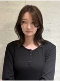 【YOKE】レイヤーボブナチュラルブラウンオリーブミディアムボブ