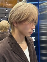 サンクマーケット 渋谷(cinq MARKET) メンズブリーチマッシュハイトーンダブルカラーベージュカラー