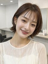 エン 稲毛(enn.)&nbsp;大人ガーリー/ダークアッシュ/ミディアムレイヤーカット/稲毛