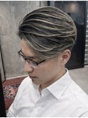 メンズ/白髪ぼかし/刈り上げセンターパート/ハイライト/新宿
