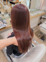 ネオリーブ チロル 横浜西口店(Neolive CiroL.) ピンクブラウンカラー 艶髪 髪質改善カラー