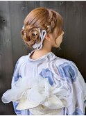 編み込みアップ