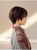 艶髪ケアカラーナチュラルベージュショートヘア