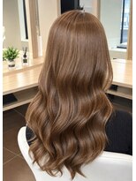 アース 郡山コスモス通り店(HAIR&MAKE EARTH)&nbsp;オレンジベージュのゆるふわロング