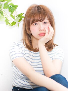 ノラ ヘアーサロン(NORA HAIR SALON) NORA【ERI】小顔前髪カットベージュナチュラルワンカールミディ