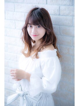 エルデ ナインズ ヘアー スタンド 川口店(elde 9's HAIR STAND) シルキーチョコレート＆プリカールの大人ガーリーモードヘア