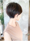 大人可愛い前下りショートボブ/30代40代50代/マッシュショート