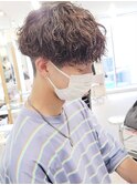 ツイストスパイラルパーマ刈り上げツーブロックメンズパーマ