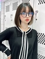 ロンド ジュルード 名古屋(Lond jeloud)&nbsp;ストレートボブ 縮毛矯正 ライン インナー イヤリングカラー