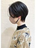 札幌ショート　大人かっこいい黒髪ハンサムショート