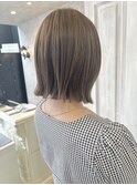 福山Caaryナチュラルハイライト切りっぱなしボブ20代30代40代
