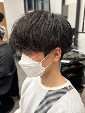 エルマーク 梅田(L-MARK) センターパートニュアンスパーマ韓国カルマパーマコンマヘア