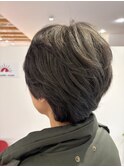 ダブルカラー,グレー,白髪ぼかし,ショート【草加】