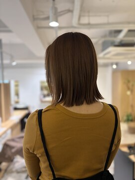 ソイクフ 四条大宮店(SOY-KUFU) くびれボブタッセルボブオリーブグレージュ外ハネボブ