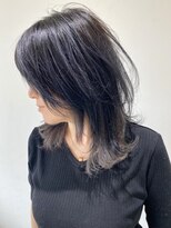 フォーク FOLK&nbsp;【FOLK】小顔 外ハネ ウルフ 横髪 ダークアッシュ パープル♪