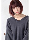 大人可愛い×ピンクベージュ/厚めバング/小顔顎ラインボブ/大宮m