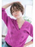 かきあげバングゆるふわくせ毛束感ショートb1