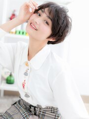 【macaron】オフィスカジュアル☆チャコールグレーボブショートa