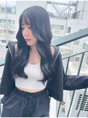 顔周りレイヤー 縮毛矯正韓国ヘアアレンジ