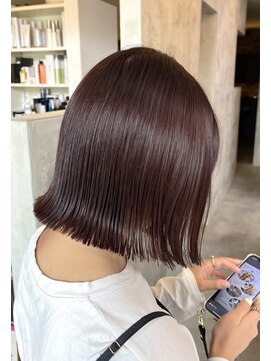 サロンド ココ(Salon de COCO) ぱつっとボブ×ピンクブラウンカラー