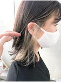 【堀惠】インナーカラーイヤリングカラーオリーブベージュ吉祥寺