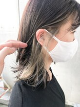 エミス バイ メルト 吉祥寺(emis by melt)&nbsp;【堀惠】インナーカラーイヤリングカラーオリーブベージュ吉祥寺