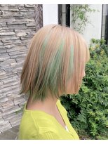 ルプラ ガーデン(le-pla garden)&nbsp;ウルフ#レイヤーカット#ブリーチ#インナーカラー#グリーン#豊橋