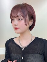 ☆小顔ワンカールレイヤーカットデジタルパーマチェリーブラウン