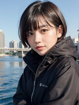 ブロッサム 東中野店 20代30代ミニボブココアブラウン小顔美肌ストレート丸み