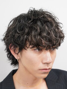 フィフスパーク(fifth PARK) ツイストスパイラルパーマ×マッシュウルフで男らしさ◎