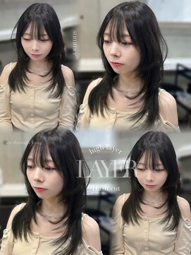 エイム(aim) 韓国レイヤー/ハッシュカット/透明感グレージュ