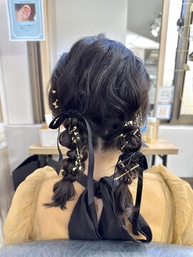 ファースト 祇園本店(first) 【ヘアセットサロンfirst】ふんわりミディアムツインテール♪