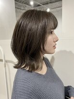 アオゾラヘアーカミノウラ(AOZORA HAIR kaminoura)&nbsp;レイヤーボブ フェイスレイヤー くびれボブ グレージュカラー