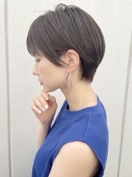 Ruufus恵比寿南/白髪ぼかしハイライト/ショートボブ/髪質改善 大人かわいい抜け感ショートボブ/30代40代