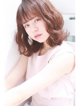 ラフィス ヘアーヴェイル 梅田店(La fith hair vail) 【Lafith】ピンクベージュ×ミディ