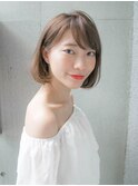 切りっぱなしボブ ベージュカラー 似合わせカット☆