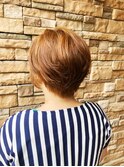 ハニーベージュ30代・40代・50代◎小顔似合わせショートボブ
